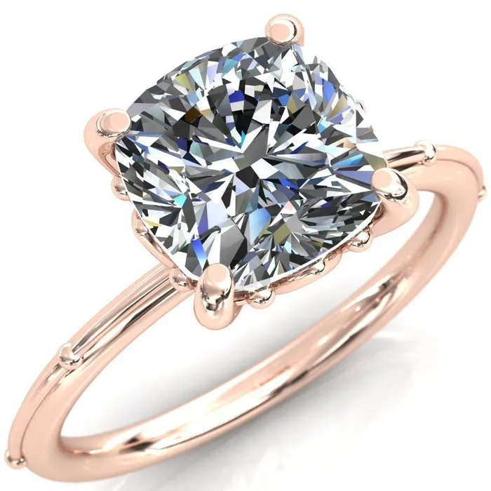 Klee Cushion Center Stone Summer Lily Engagement Ring Fire Brilliance Rings