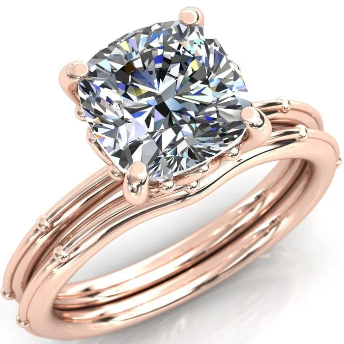 Klee Cushion Center Stone Summer Lily Engagement Ring Fire Brilliance Rings