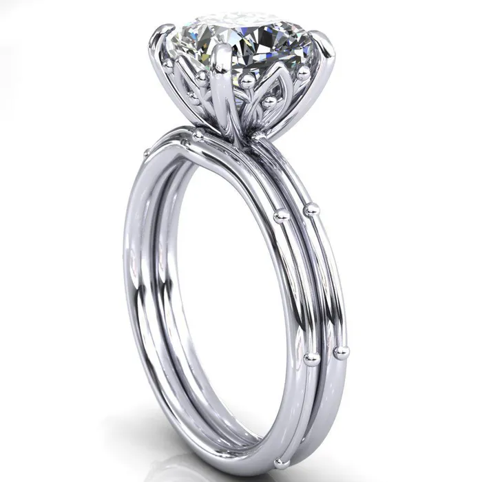 Klee Cushion Center Stone Summer Lily Engagement Ring Fire Brilliance Rings