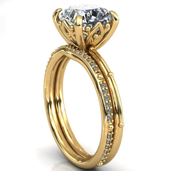Klee Cushion Center Stone Summer Lily Engagement Ring Fire Brilliance Rings