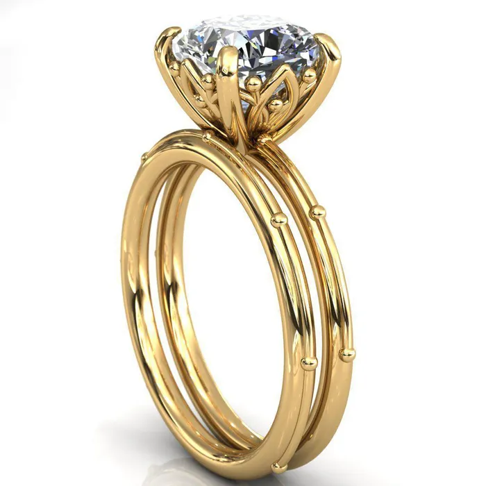 Klee Cushion Center Stone Summer Lily Engagement Ring Fire Brilliance Rings