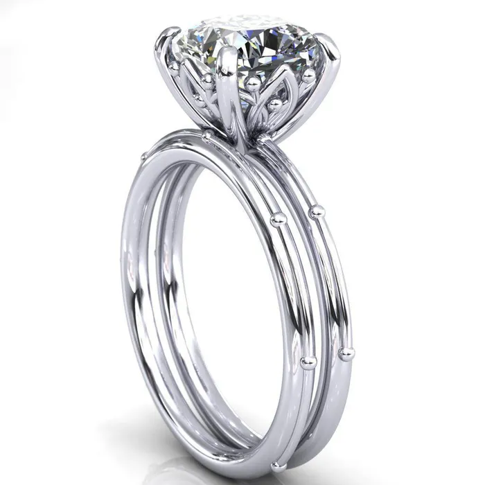 Klee Cushion Center Stone Summer Lily Engagement Ring Fire Brilliance Rings