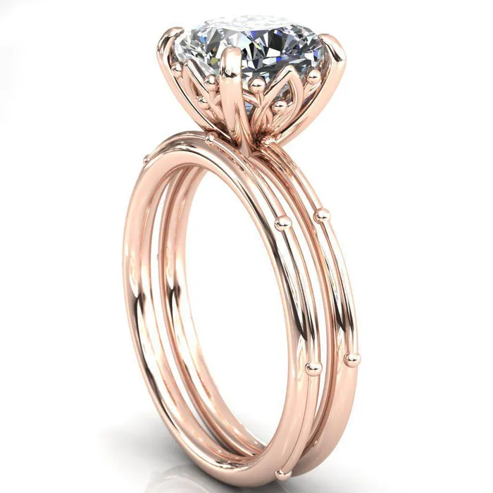 Klee Cushion Center Stone Summer Lily Engagement Ring Fire Brilliance Rings