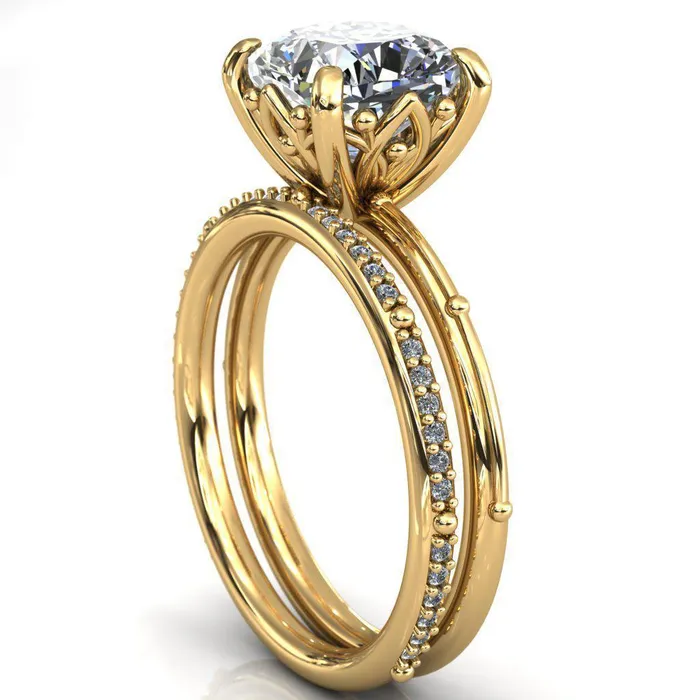 Klee Cushion Center Stone Summer Lily Engagement Ring Fire Brilliance Rings