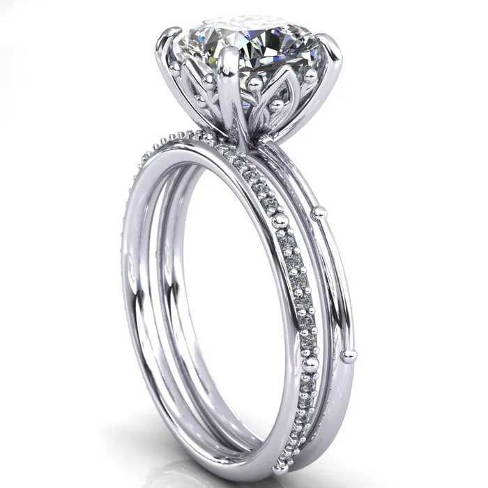 Klee Cushion Center Stone Summer Lily Engagement Ring Fire Brilliance Rings
