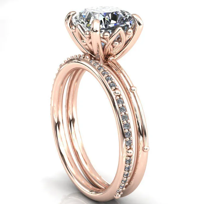 Klee Cushion Center Stone Summer Lily Engagement Ring Fire Brilliance Rings