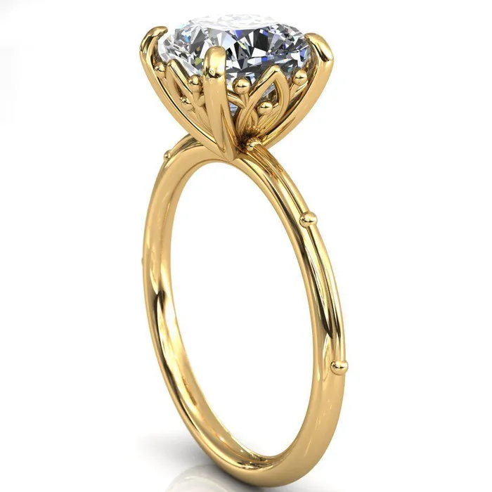 Klee Cushion Center Stone Summer Lily Engagement Ring Fire Brilliance Rings
