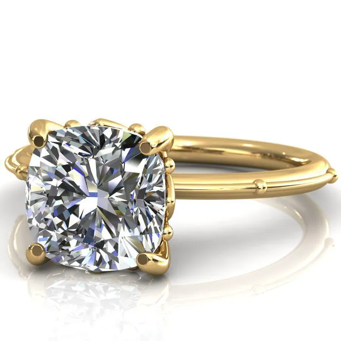 Klee Cushion Center Stone Summer Lily Engagement Ring Fire Brilliance Rings