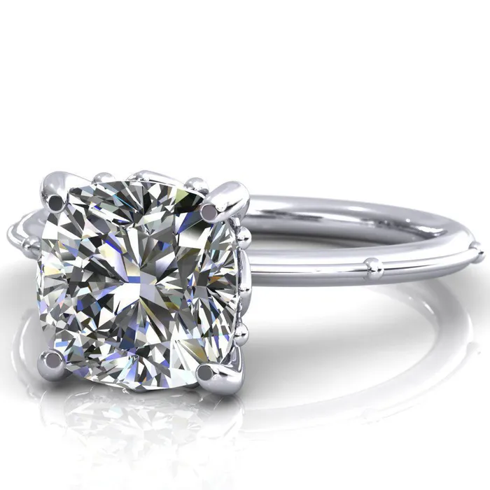 Klee Cushion Center Stone Summer Lily Engagement Ring Fire Brilliance Rings