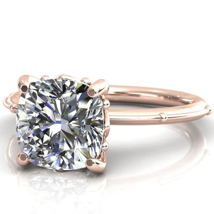 Klee Cushion Center Stone Summer Lily Engagement Ring Fire Brilliance Rings