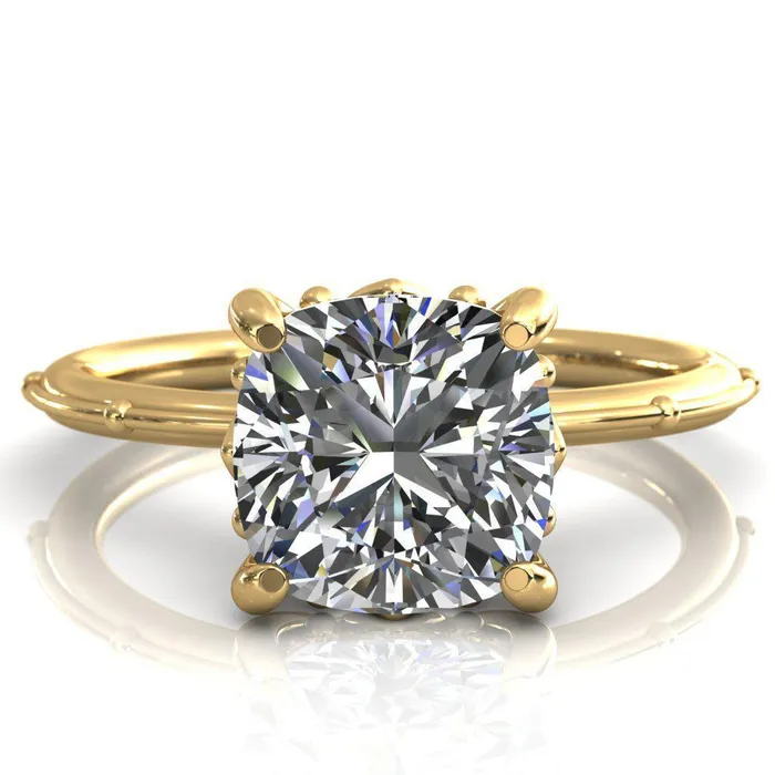 Klee Cushion Center Stone Summer Lily Engagement Ring Fire Brilliance Rings