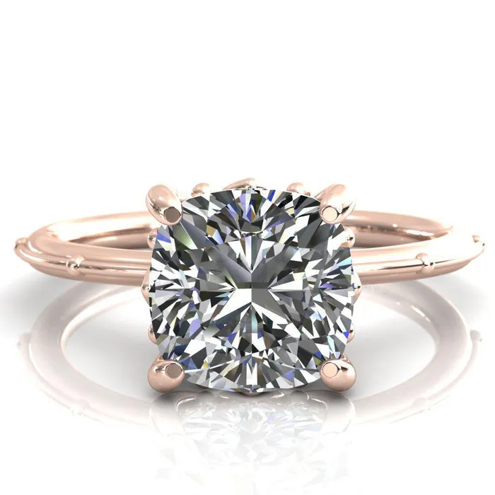 Klee Cushion Center Stone Summer Lily Engagement Ring Fire Brilliance Rings