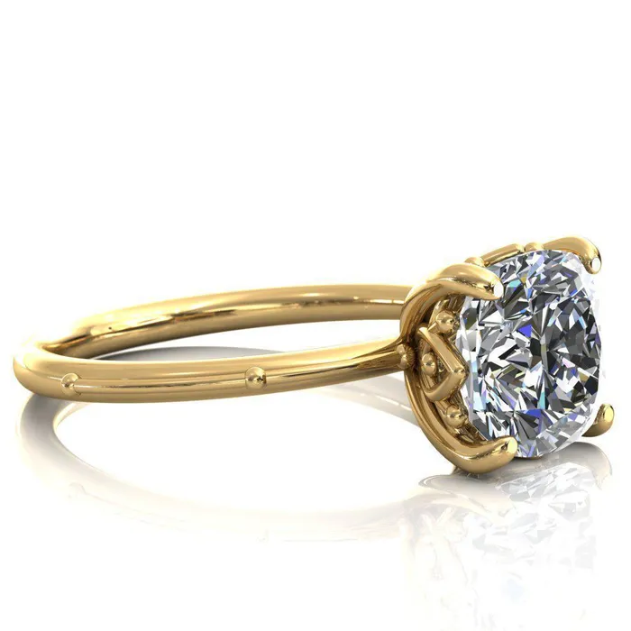 Klee Cushion Center Stone Summer Lily Engagement Ring Fire Brilliance Rings