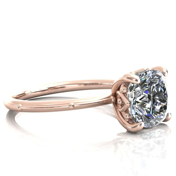Klee Cushion Center Stone Summer Lily Engagement Ring Fire Brilliance Rings