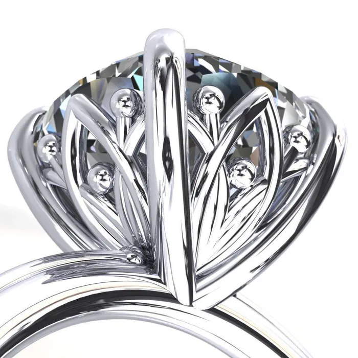 Klee Cushion Center Stone Summer Lily Engagement Ring Fire Brilliance Rings