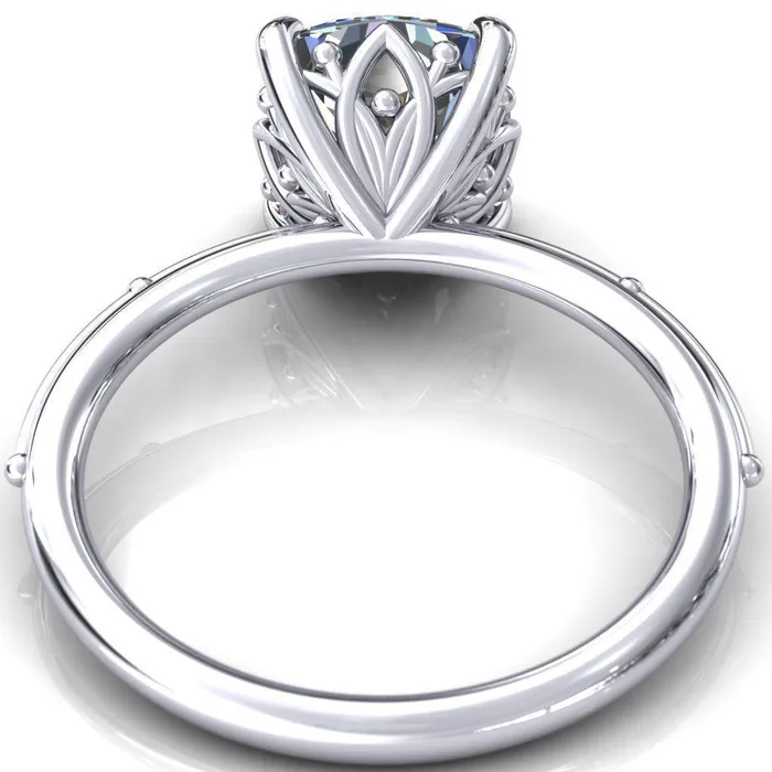 Klee Cushion Center Stone Summer Lily Engagement Ring Fire Brilliance Rings