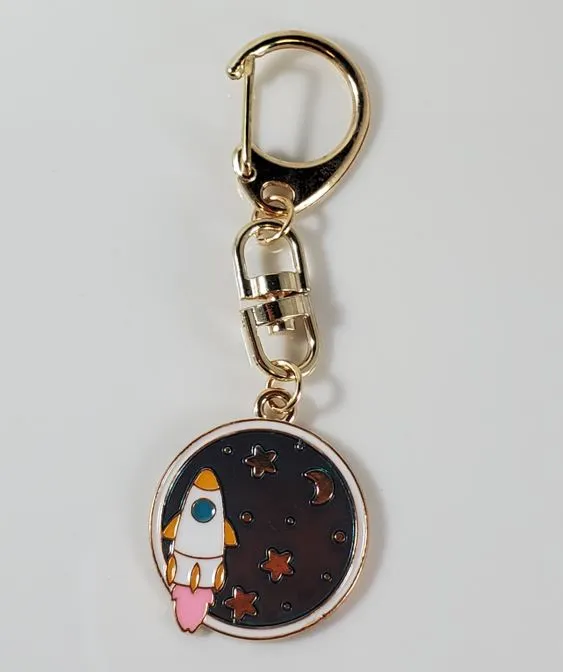 L405 Rocket Ship in Space Zipper Pull POLLY Earrings