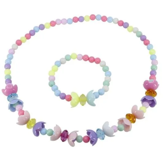 L468 Colorful Petals Necklace Bracelet Set POLLY Bracelets