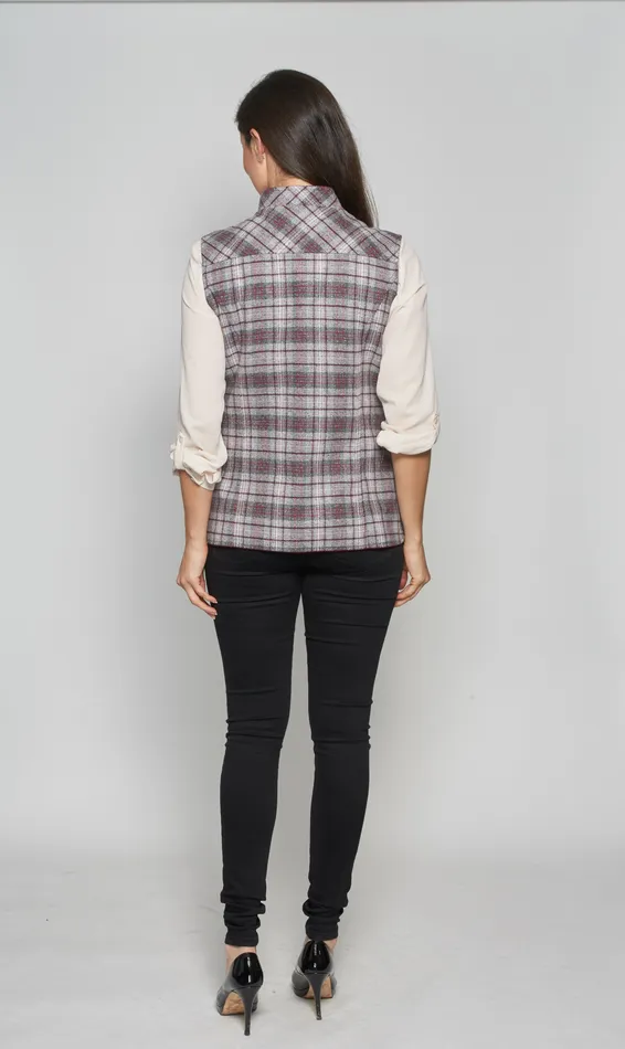 Ladies Wine Tweed Gilet David Barry Earrings Ladies Wine Tweed Gilet David Barry Earrings