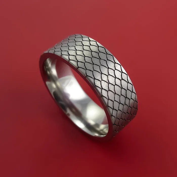 Lashbrook Rings Titanium Ring with Custom Dragon LaserEtched Pattern Inlay Custom Made Band Lashbrook Rings Titanium Ring with Custom Dragon LaserEtched Pattern Inlay Custom Made Band