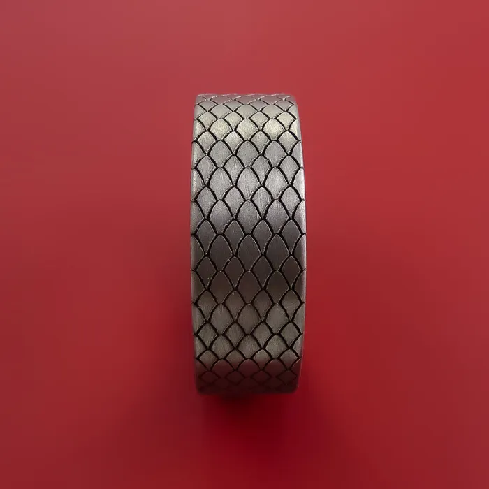 Lashbrook Rings Titanium Ring with Custom Dragon LaserEtched Pattern Inlay Custom Made Band Lashbrook Rings Titanium Ring with Custom Dragon LaserEtched Pattern Inlay Custom Made Band