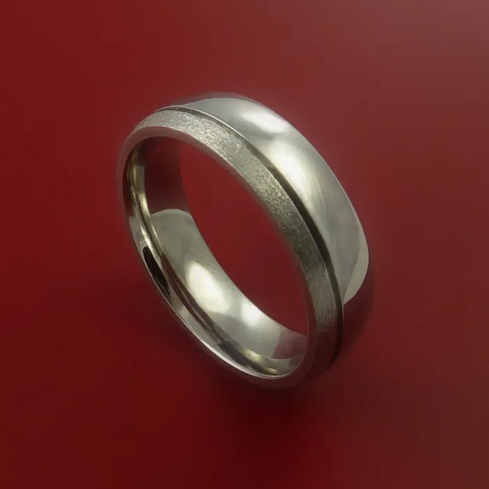 Lashbrook Rings Titanium Ring with Groove Inlay Custom Made Band