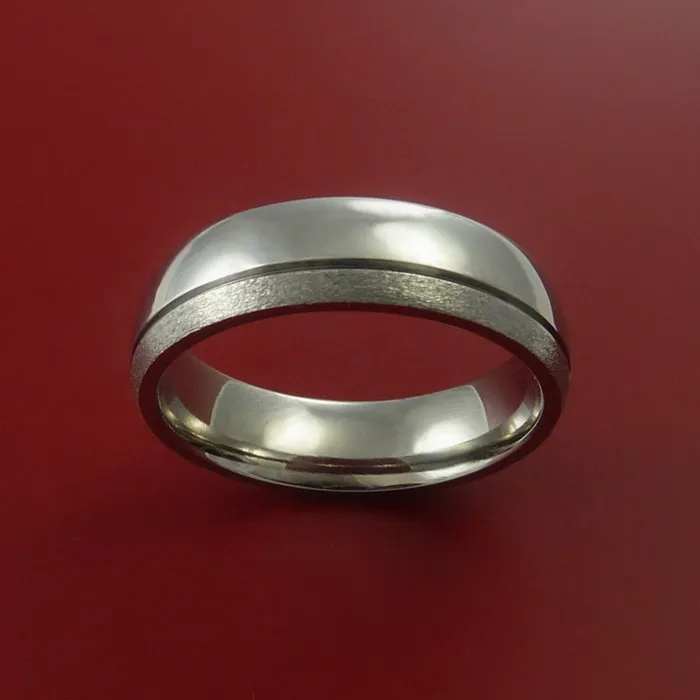 Lashbrook Rings Titanium Ring with Groove Inlay Custom Made Band Lashbrook Rings Titanium Ring with Groove Inlay Custom Made Band