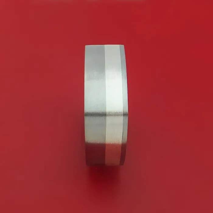 Lashbrook Rings Titanium Ring with Silver Inlay Square Band any Sizing from 322 Modern Design Lashbrook Rings Titanium Ring with Silver Inlay Square Band any Sizing from 322 Modern Design