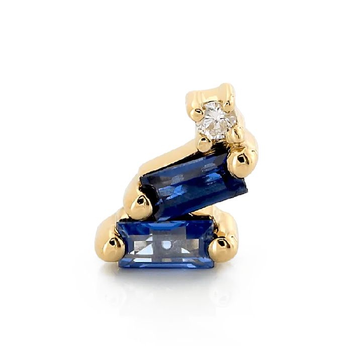 Leaning Duo Baguettes Blue Sapphires Suzanne Kalan Rings