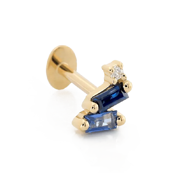 Leaning Duo Baguettes Blue Sapphires Suzanne Kalan Rings