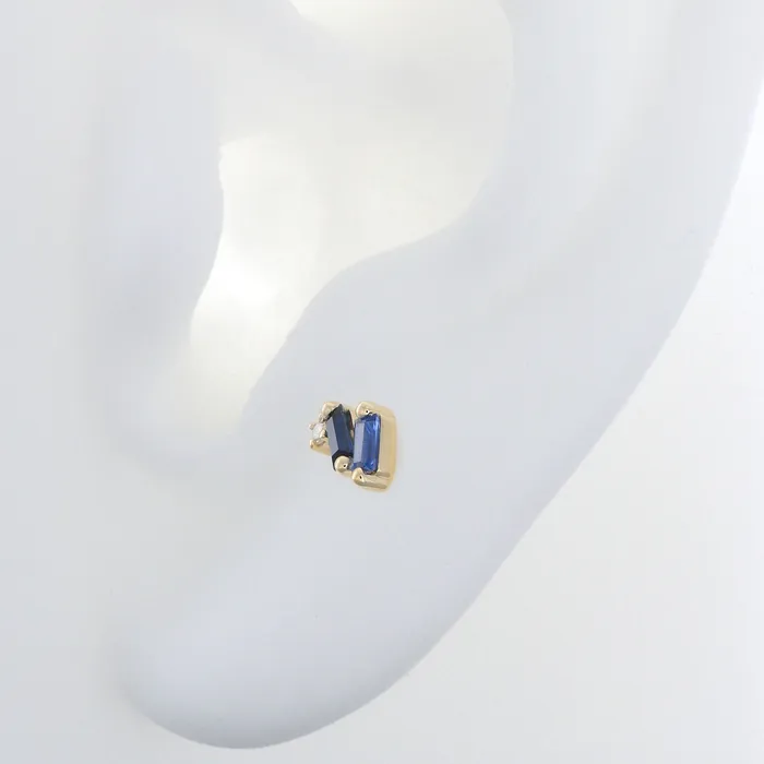 Leaning Duo Baguettes Blue Sapphires Suzanne Kalan Rings
