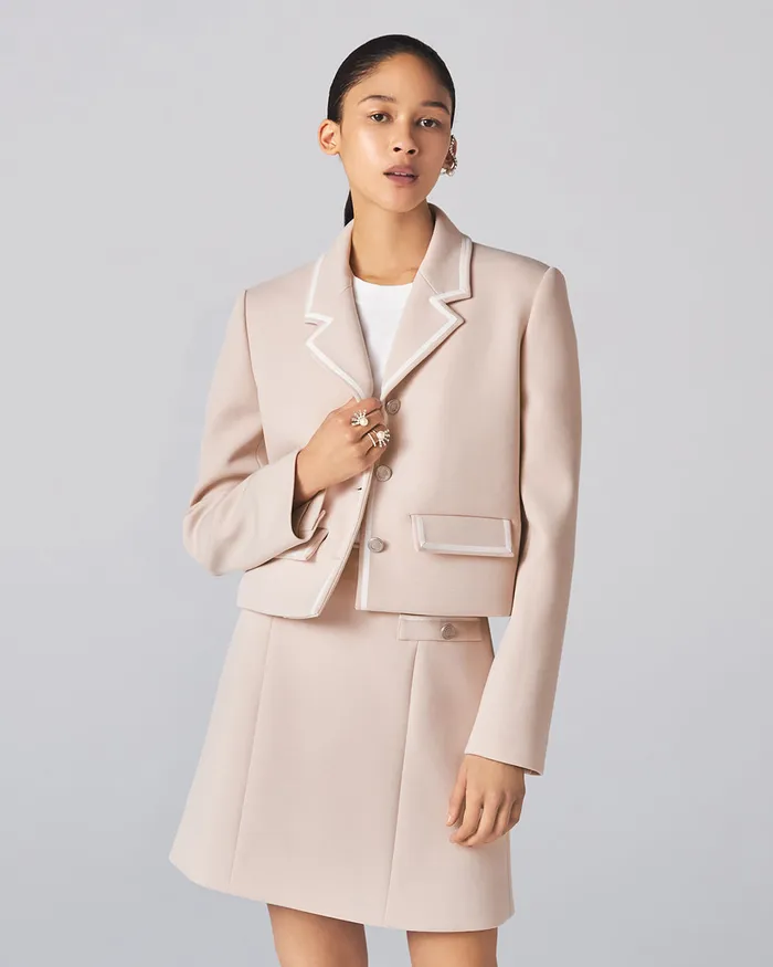 Linen Beige Artisan Jacket ADEAM Earrings