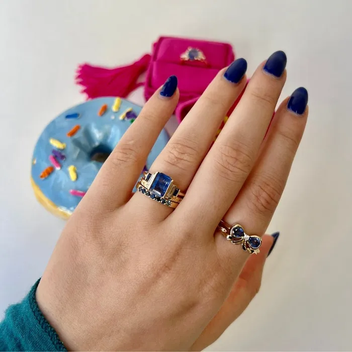 Made By Gem Breakfast Rings Undertow Blue Round Brilliant Cut Sapphire Band