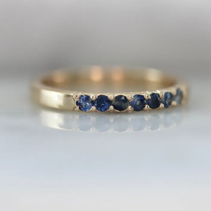 Made By Gem Breakfast Rings Undertow Blue Round Brilliant Cut Sapphire Band