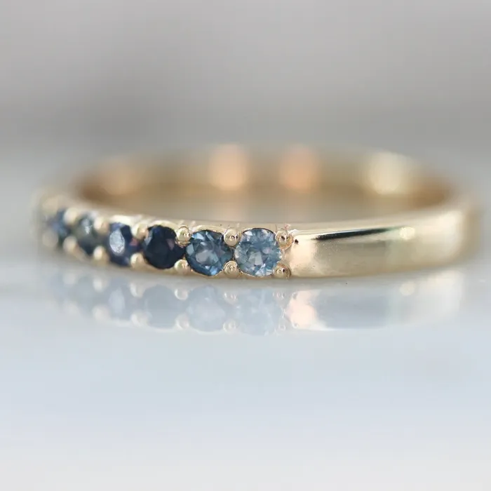 Made By Gem Breakfast Rings Undertow Blue Round Brilliant Cut Sapphire Band