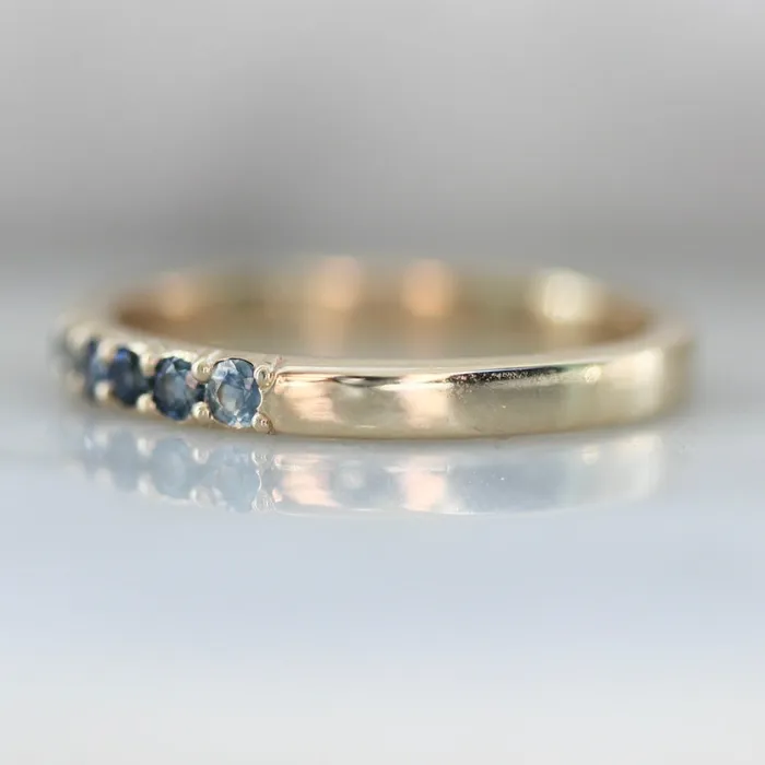 Made By Gem Breakfast Rings Undertow Blue Round Brilliant Cut Sapphire Band