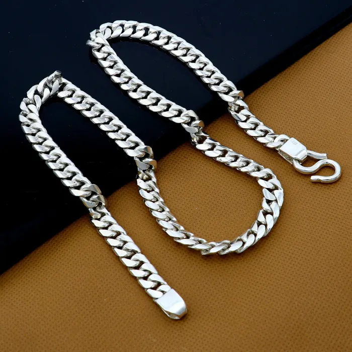 Mens heavy 8mm solid chain stylish design 925 sterling silver handmade heavy necklace solid oxidized chain necklace tribal jewelry nch681 TRIBAL ORNAMENTS Necklaces