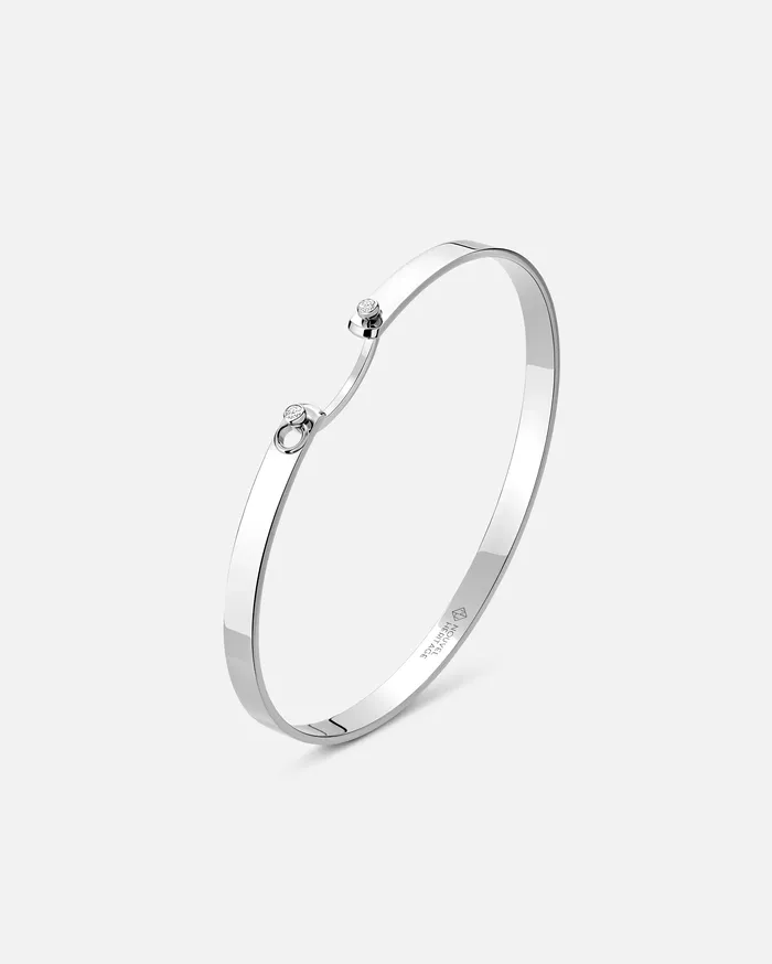 Mood Bracelets Monday Morning Mood Bangle in White Gold