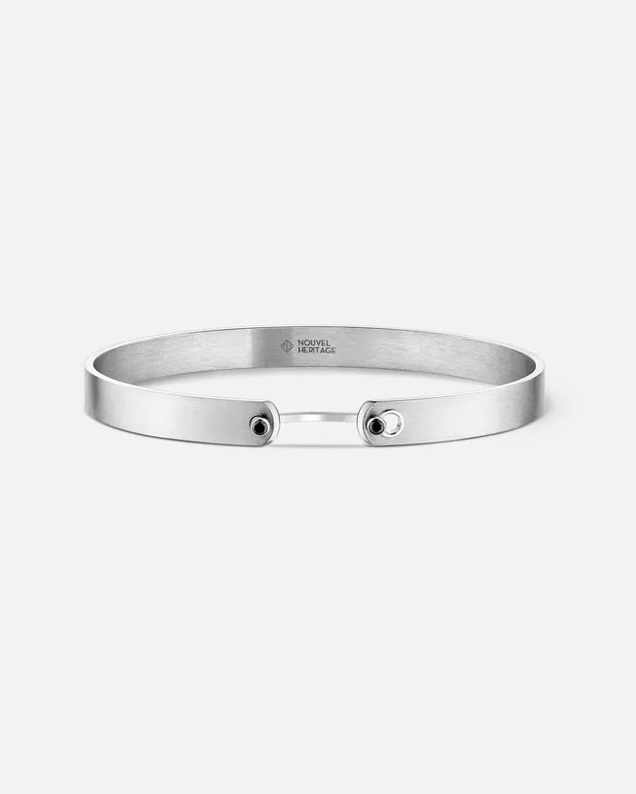 Mood Bracelets Paris From The Sky GM Mood Bangle with Black Diamonds in White Gold