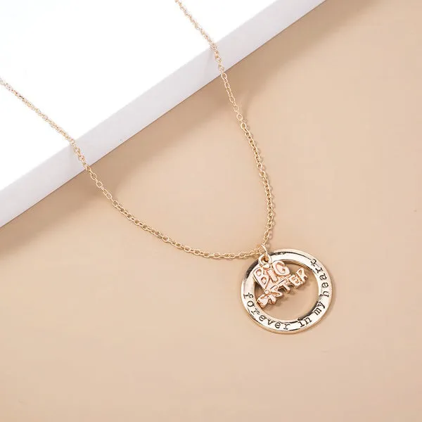 N2175 Rose Gold Big Sister Necklace with Free Earrings 01 Necklaces