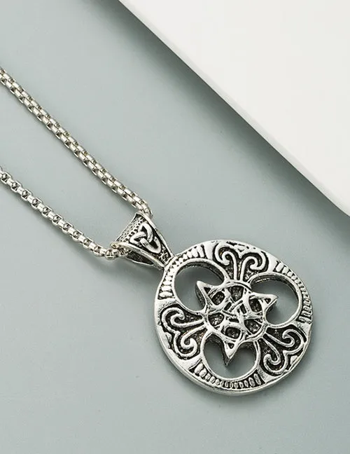 N330 Silver Tribal Design Necklace 02 Necklaces