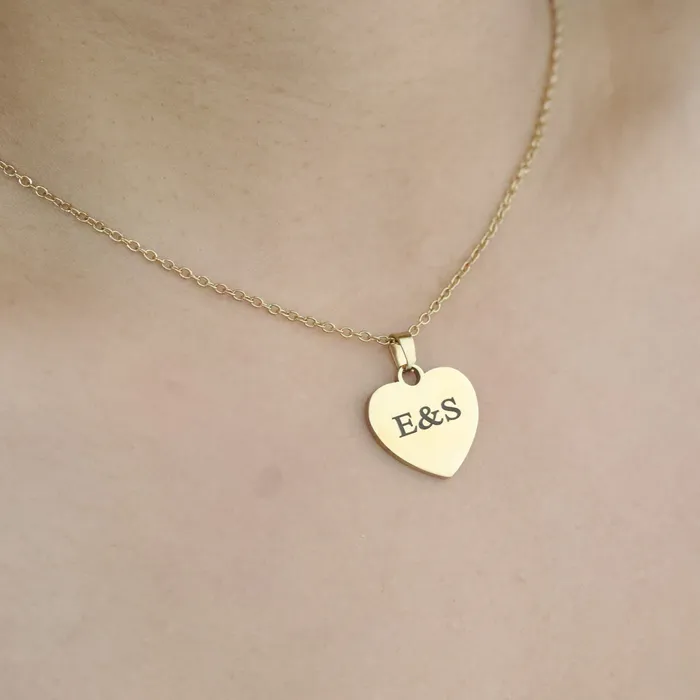 Necklaces 18K GoldFilled Engraved Name Necklace Personalized Heart Initial Necklace Jewelvers