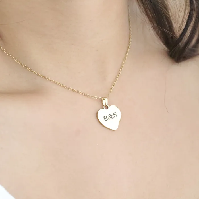 Necklaces 18K GoldFilled Engraved Name Necklace Personalized Heart Initial Necklace Jewelvers