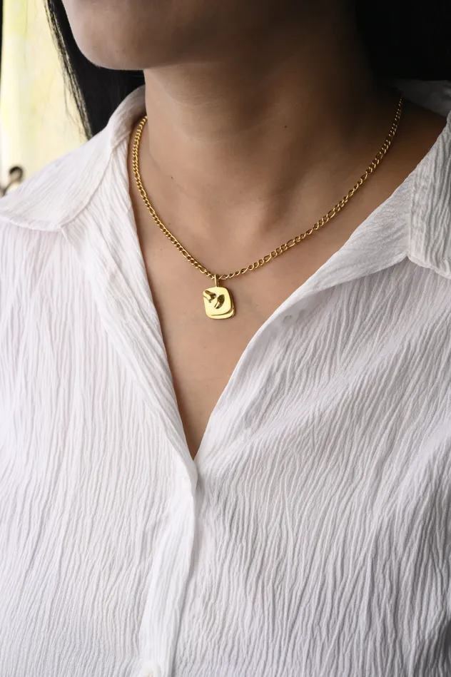 Necklaces 18K GoldFilled Female Face Pendant Necklace Jewelvers