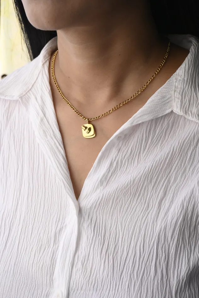 Necklaces 18K GoldFilled Female Face Pendant Necklace Jewelvers