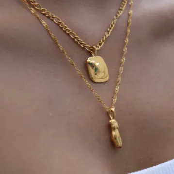 Necklaces 18K GoldFilled Female Face Pendant Necklace Jewelvers