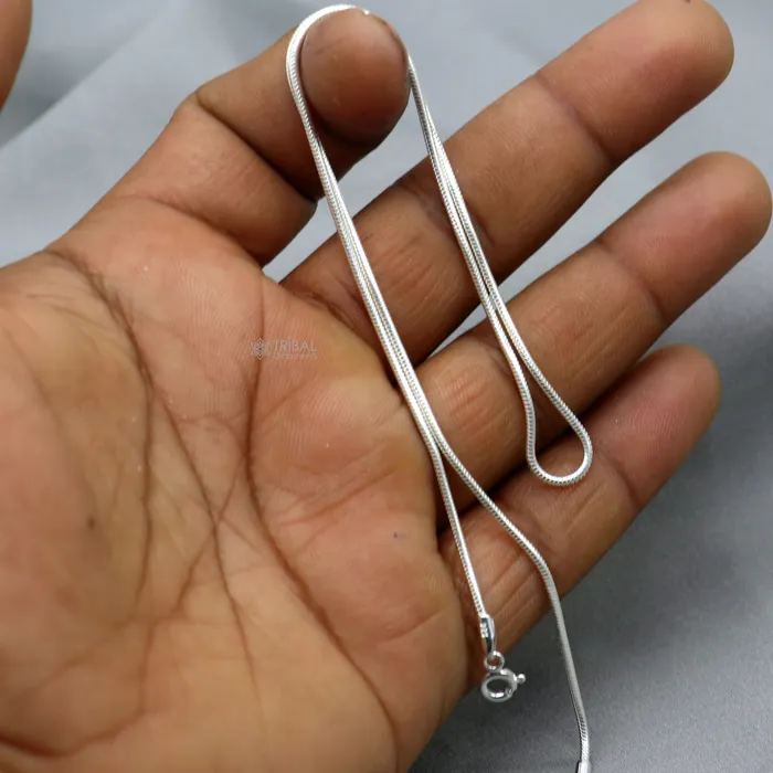 Necklaces 1mm 16 long snake chain 925 sterling silver handmade snake chain pendant chain baby kids or girls fancy silver chain trendy style ch577 TRIBAL ORNAMENTS Necklaces 1mm 16 long snake chain 925 sterling silver handmade snake chain pendant chain baby kids or girls fancy silver chain trendy style ch577 TRIBAL ORNAMENTS