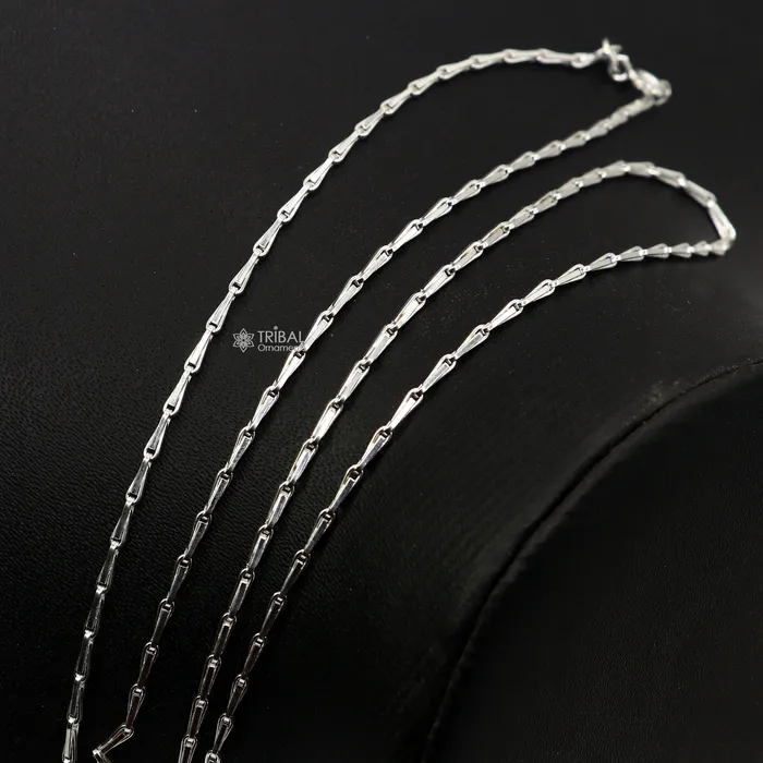 Necklaces 24 inches 15mm handmade unique chain 925 sterling silver chain plain bright silver trendy style boys girls chain ch595 TRIBAL ORNAMENTS Necklaces 24 inches 15mm handmade unique chain 925 sterling silver chain plain bright silver trendy style boys girls chain ch595 TRIBAL ORNAMENTS