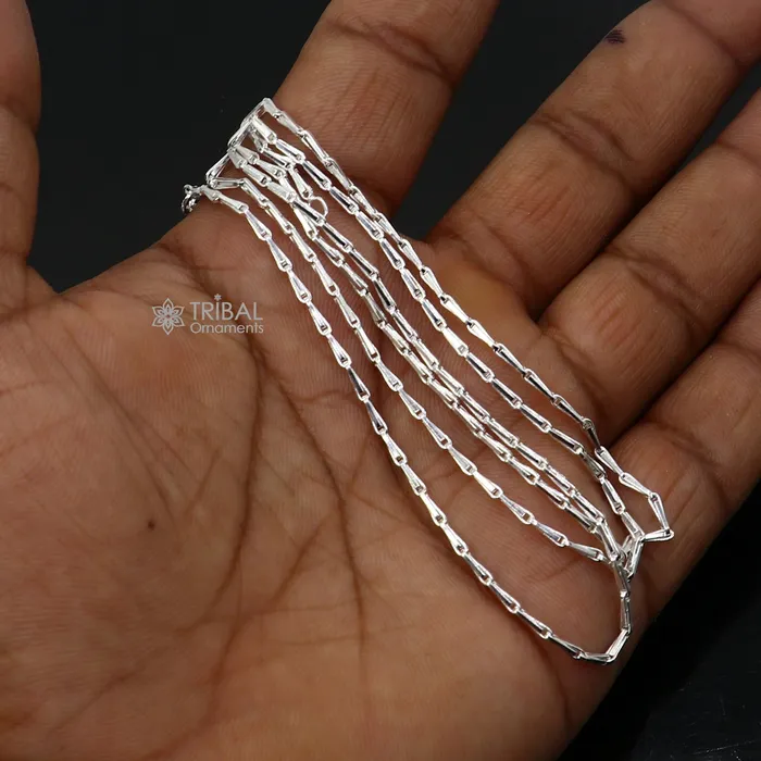 Necklaces 24 inches 15mm handmade unique chain 925 sterling silver chain plain bright silver trendy style boys girls chain ch595 TRIBAL ORNAMENTS Necklaces 24 inches 15mm handmade unique chain 925 sterling silver chain plain bright silver trendy style boys girls chain ch595 TRIBAL ORNAMENTS
