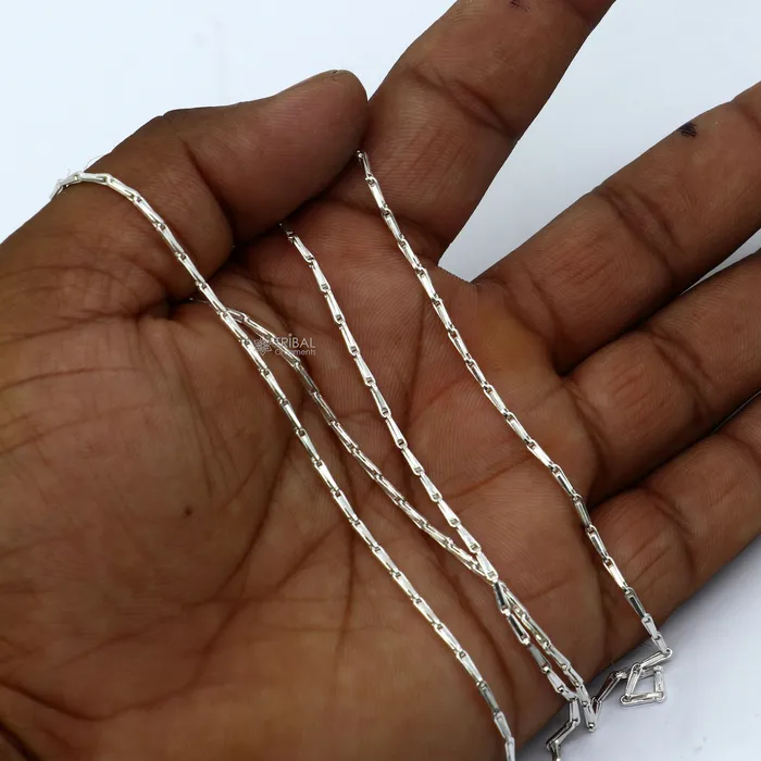 Necklaces 24 inches 15mm handmade unique chain 925 sterling silver chain plain bright silver trendy style boys girls chain ch595 TRIBAL ORNAMENTS Necklaces 24 inches 15mm handmade unique chain 925 sterling silver chain plain bright silver trendy style boys girls chain ch595 TRIBAL ORNAMENTS